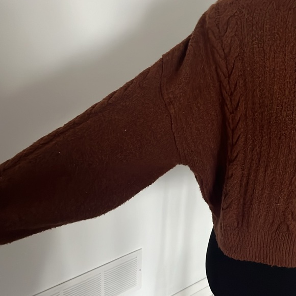 Wild fable cropped turtle neck sweater in brown size small - Picture 3 of 6